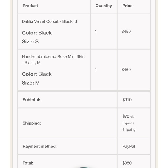 Dahlia Velvet Corset With Mini Rose Skirt. - Picture 7 of 7